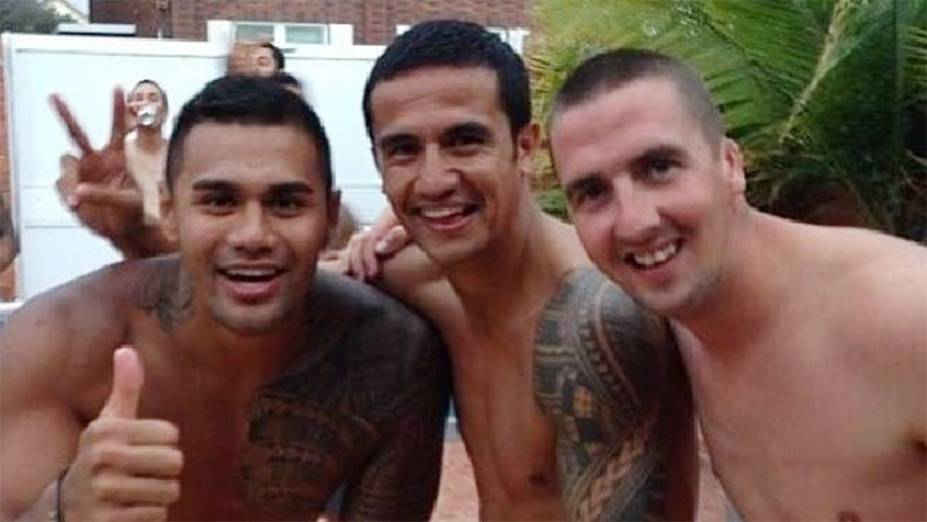 It’s a family affair: Soccer legend Tim Cahill energises cousins in Toa Samoa