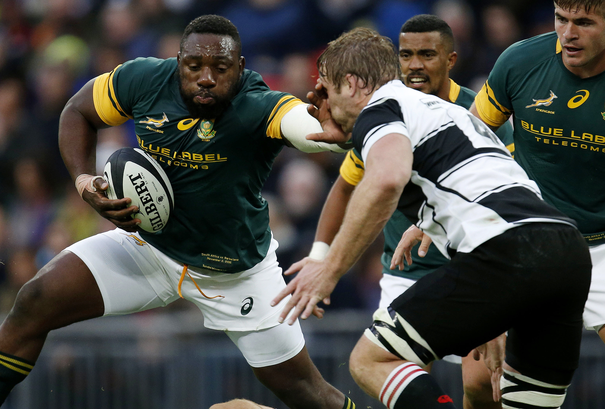 Springboks score 2 late tries to draw with Baa-baas 31-31