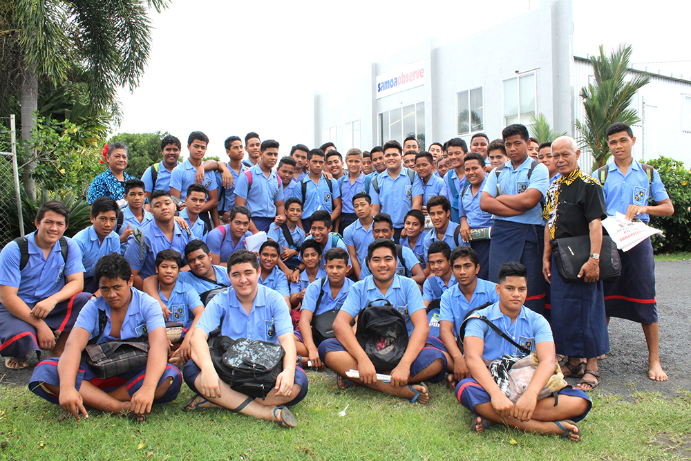 Students marvel at what’s required to produce daily newspaper