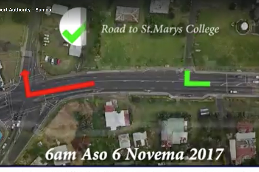 No more right turn at Vaimoso traffic lights