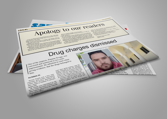 Apology to our readers