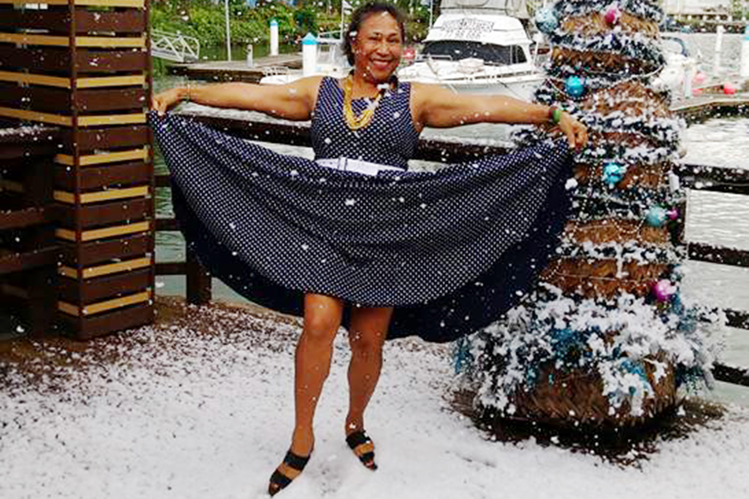 Christmas brings snow to the Marina