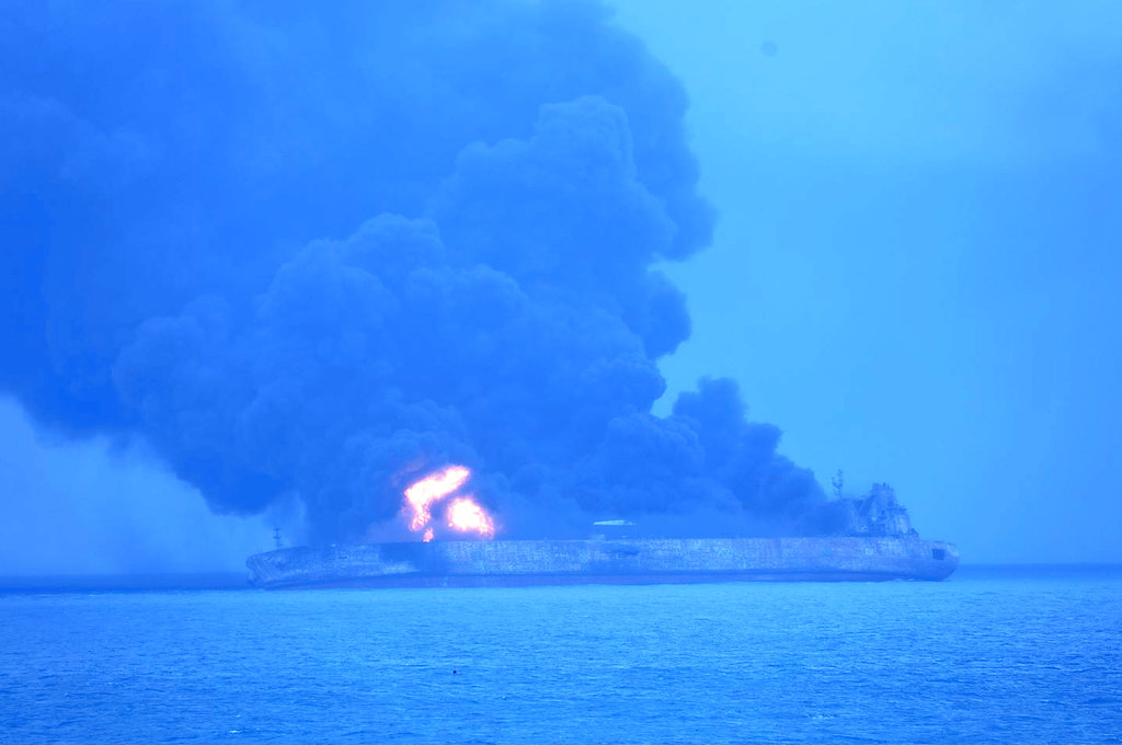 32 missing, oil tanker on fire after collision off China