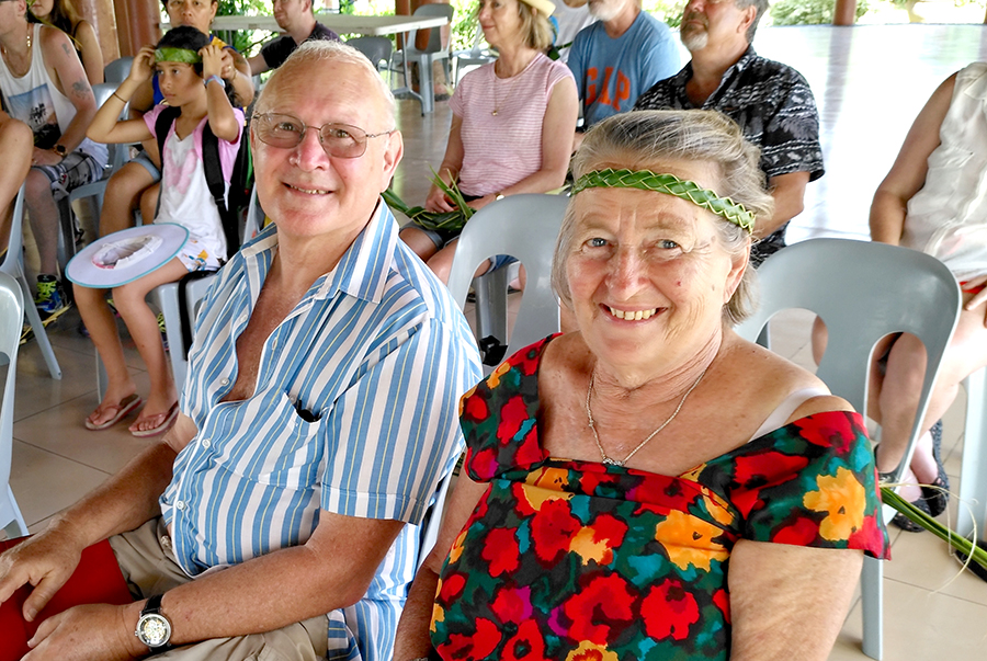 Couple getting their Samoa experience