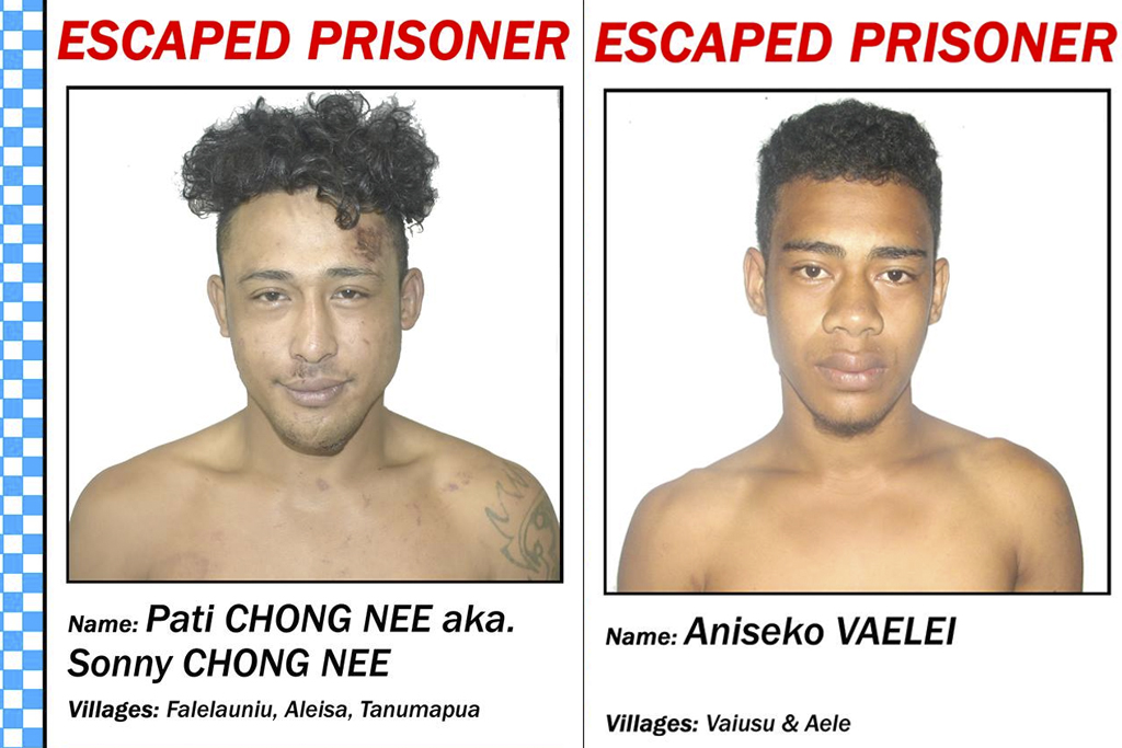 Prisoners on the run from Tafaigata