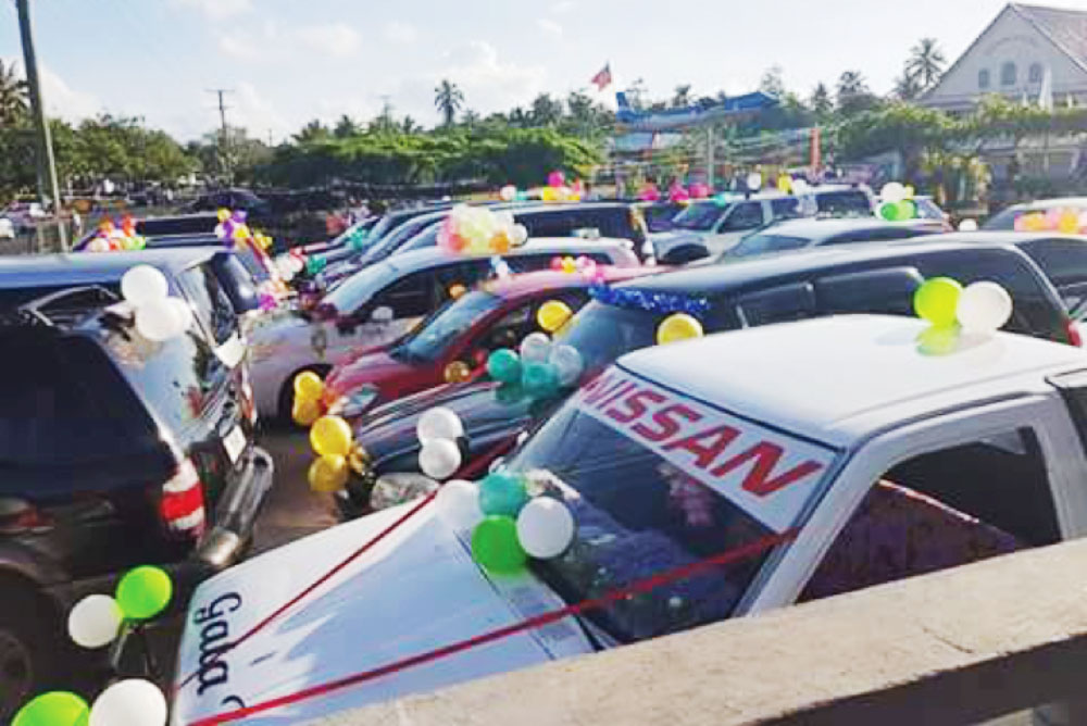 Vehicles joy for families at Asau
