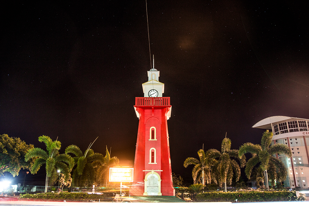 Iconic Town Clock turns red