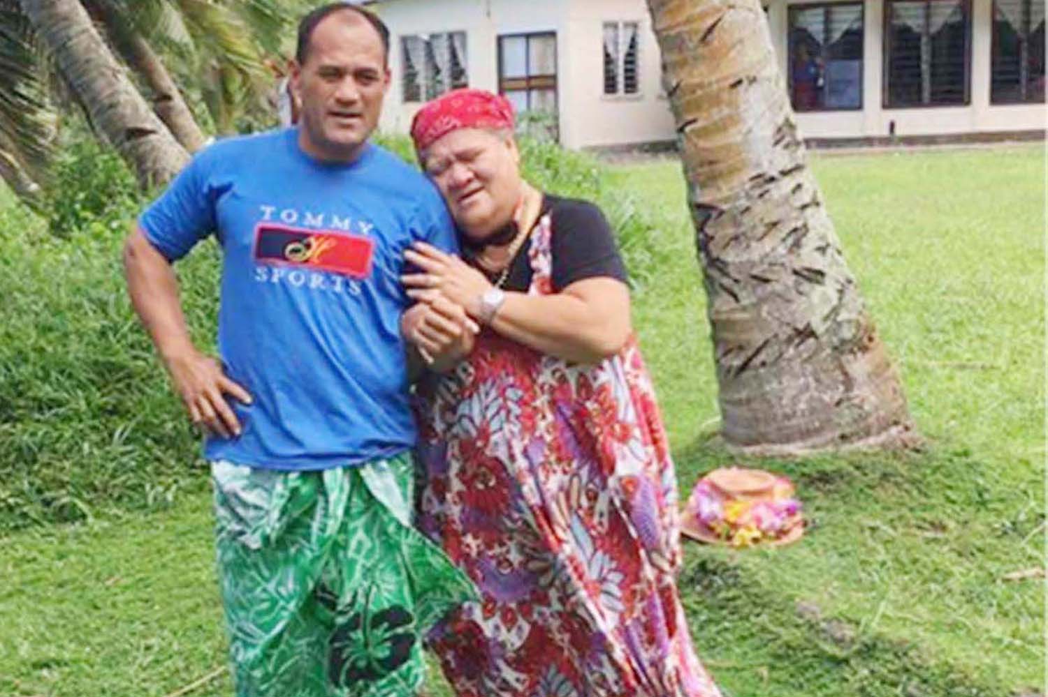 A tearful mother-son reunion