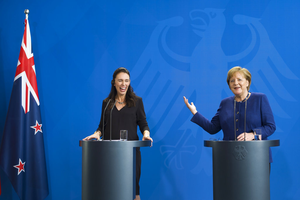 Merkel tells New Zealanders "you can be proud of your PM"
