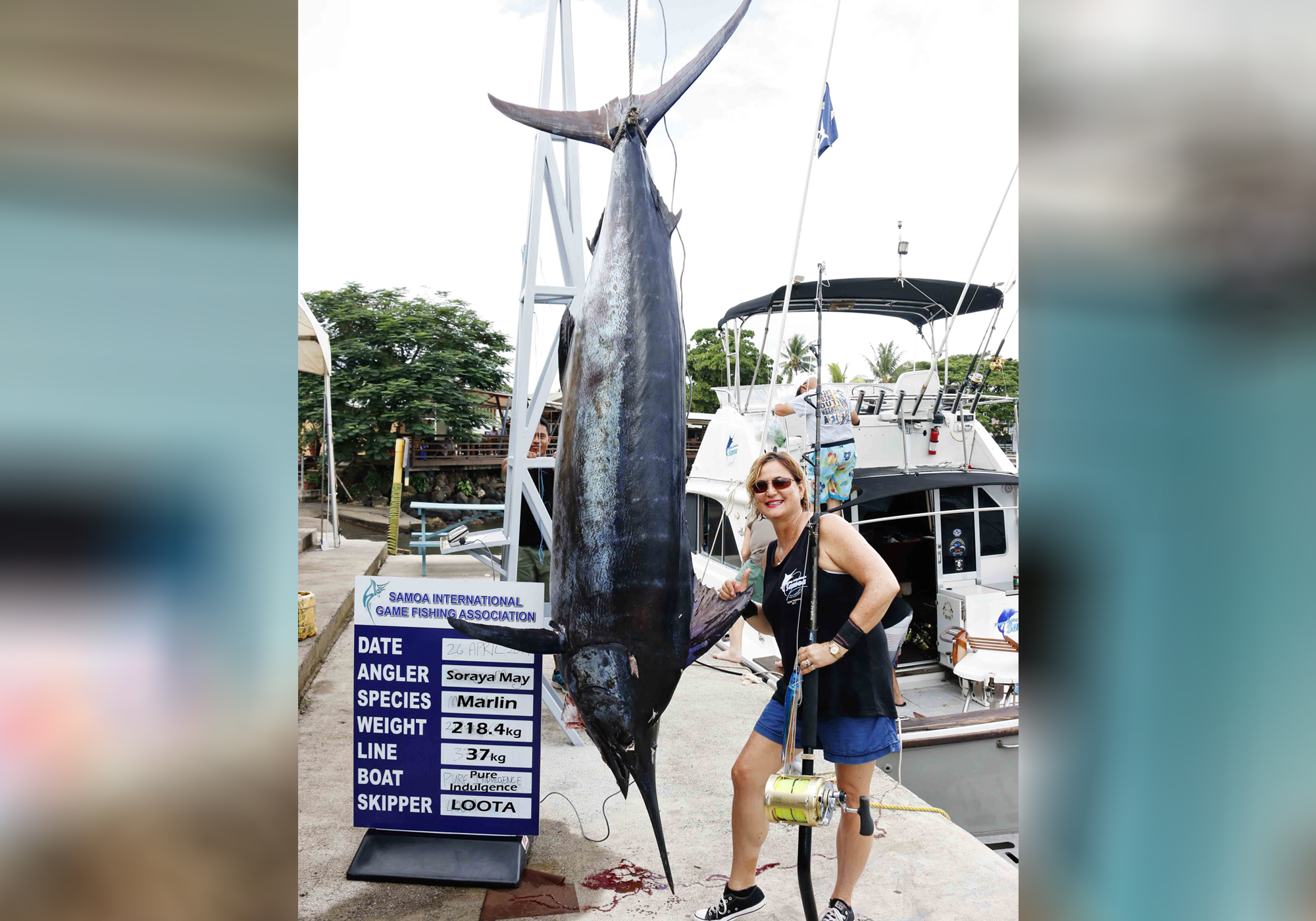 Soraya hooks monster marlin