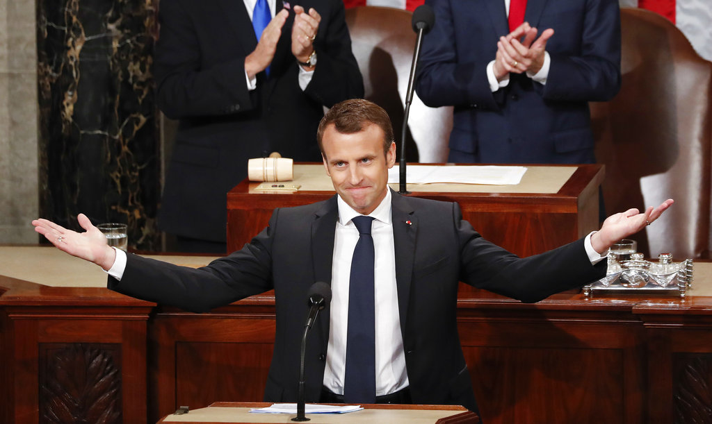 Macron resists Trump's 'America first' in speech to Congress