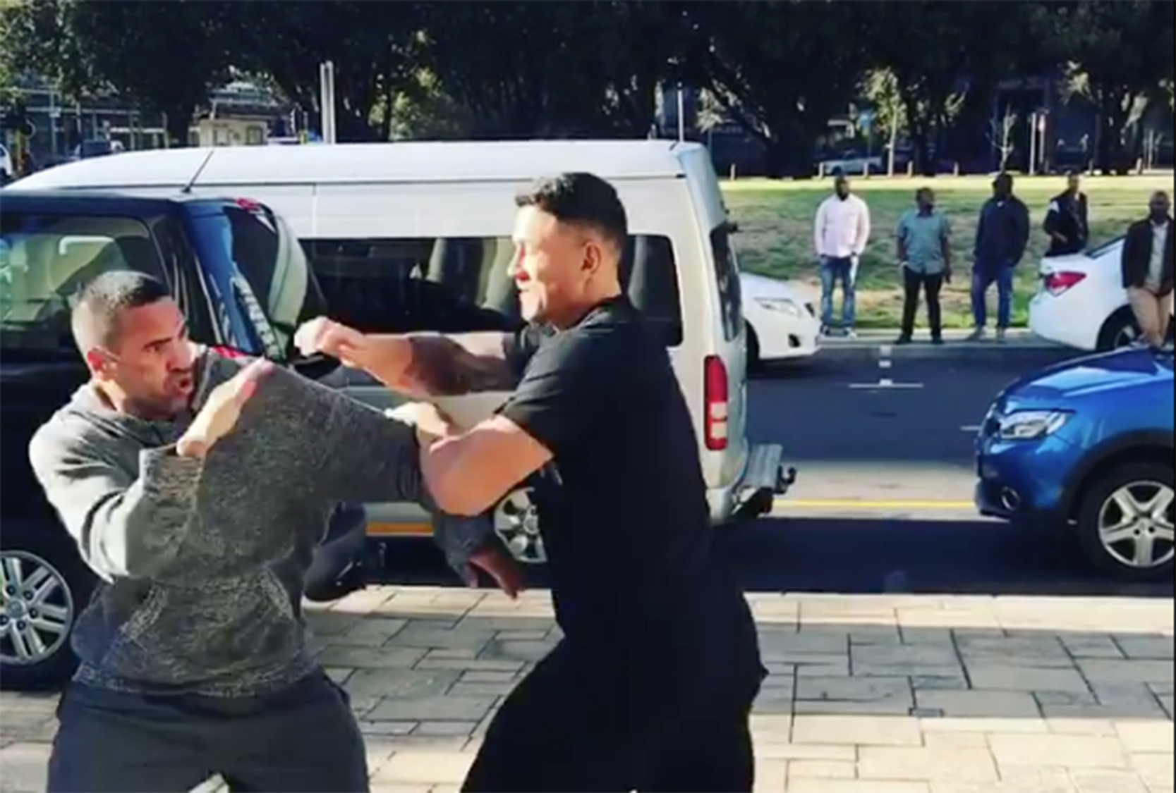 Sonny Bill fights on streets of South Africa